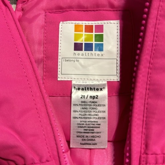 Healthtex Hot Pink Baby Girl Snow Bib Pants Ski Suit (2T) - Picture 3 of 6